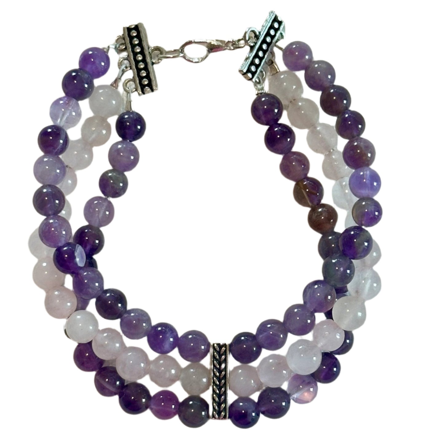 Amethyst and Rose Quartz Bracelet