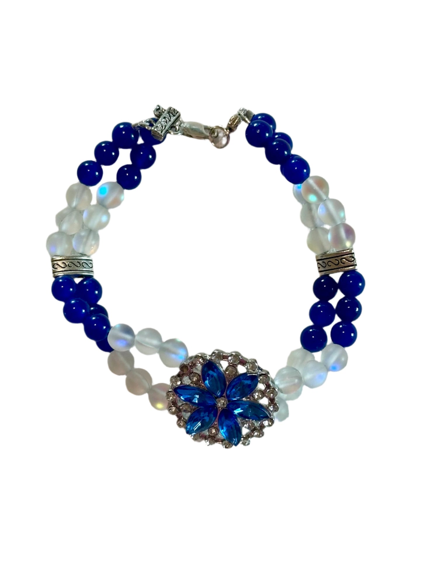 Two Strand Blue Aventurine and Synthetic Opal Bracelet