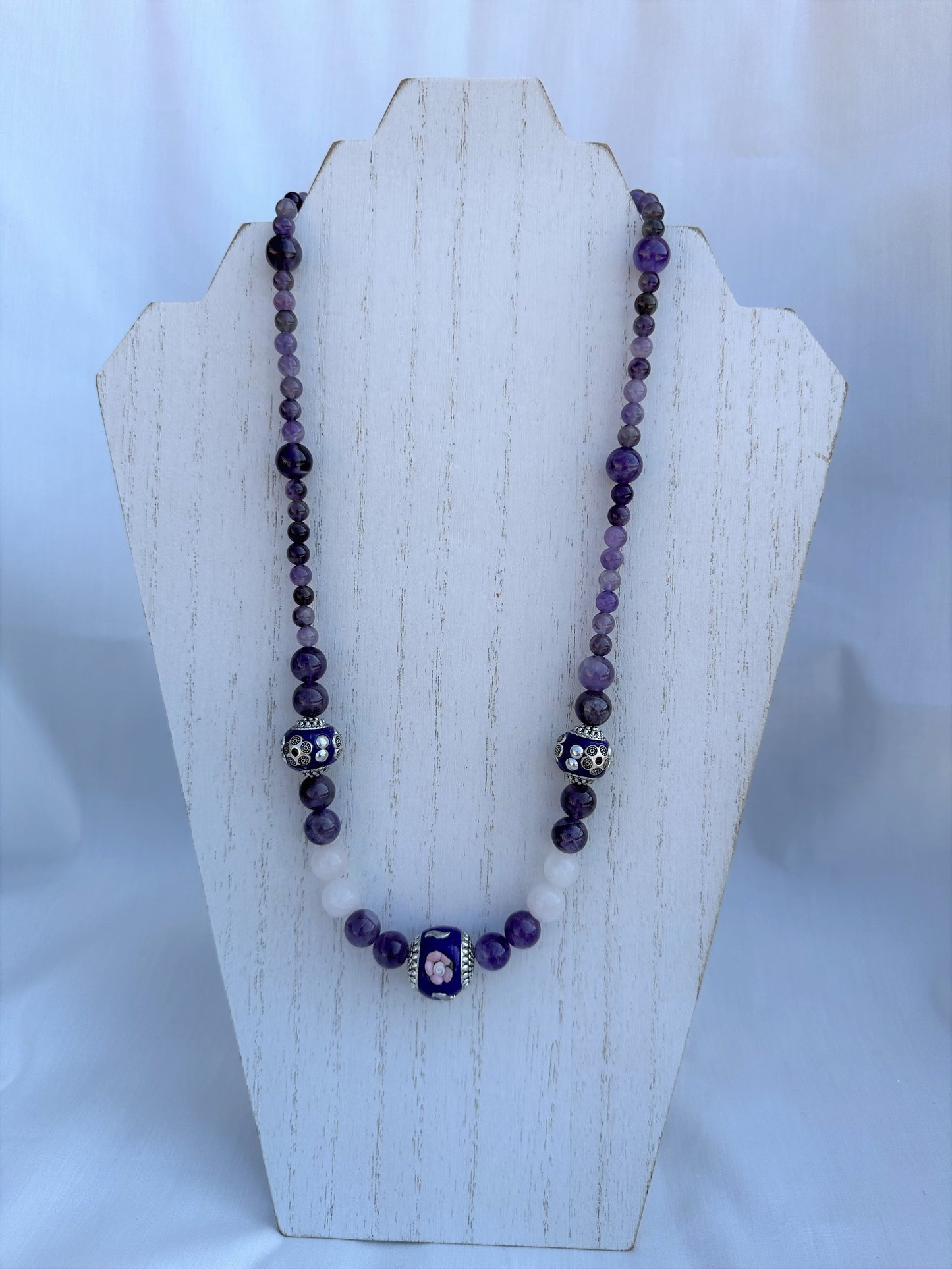 Amethyst, Rose Quartz and Mixed Bead Necklace