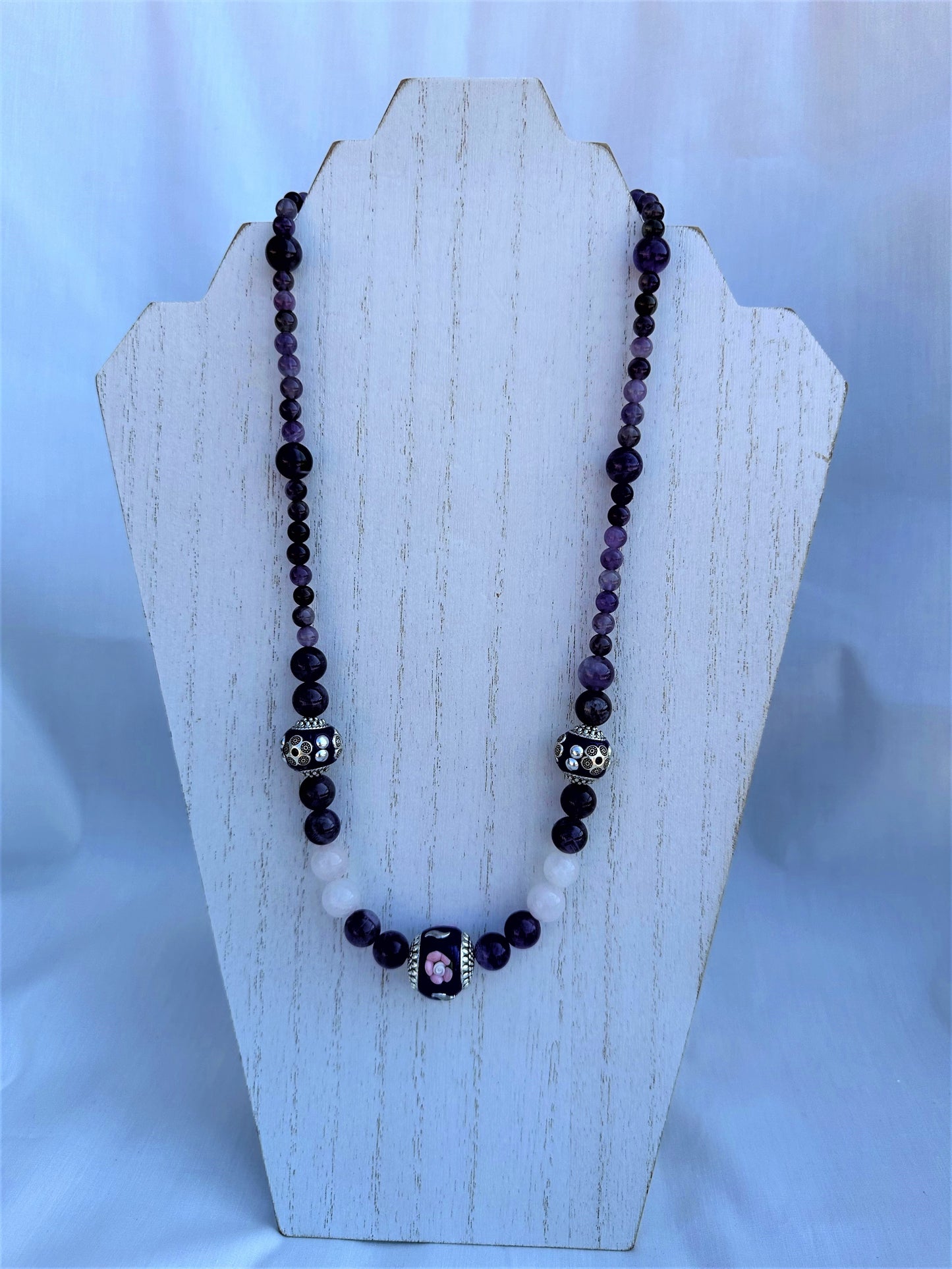 Amethyst, Rose Quartz and Mixed Bead Necklace
