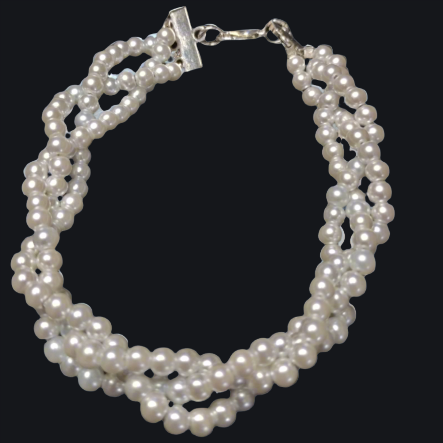 White Glass Pearl Bracelet