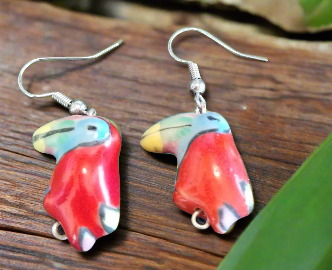 Ceramic Toucan Earrings