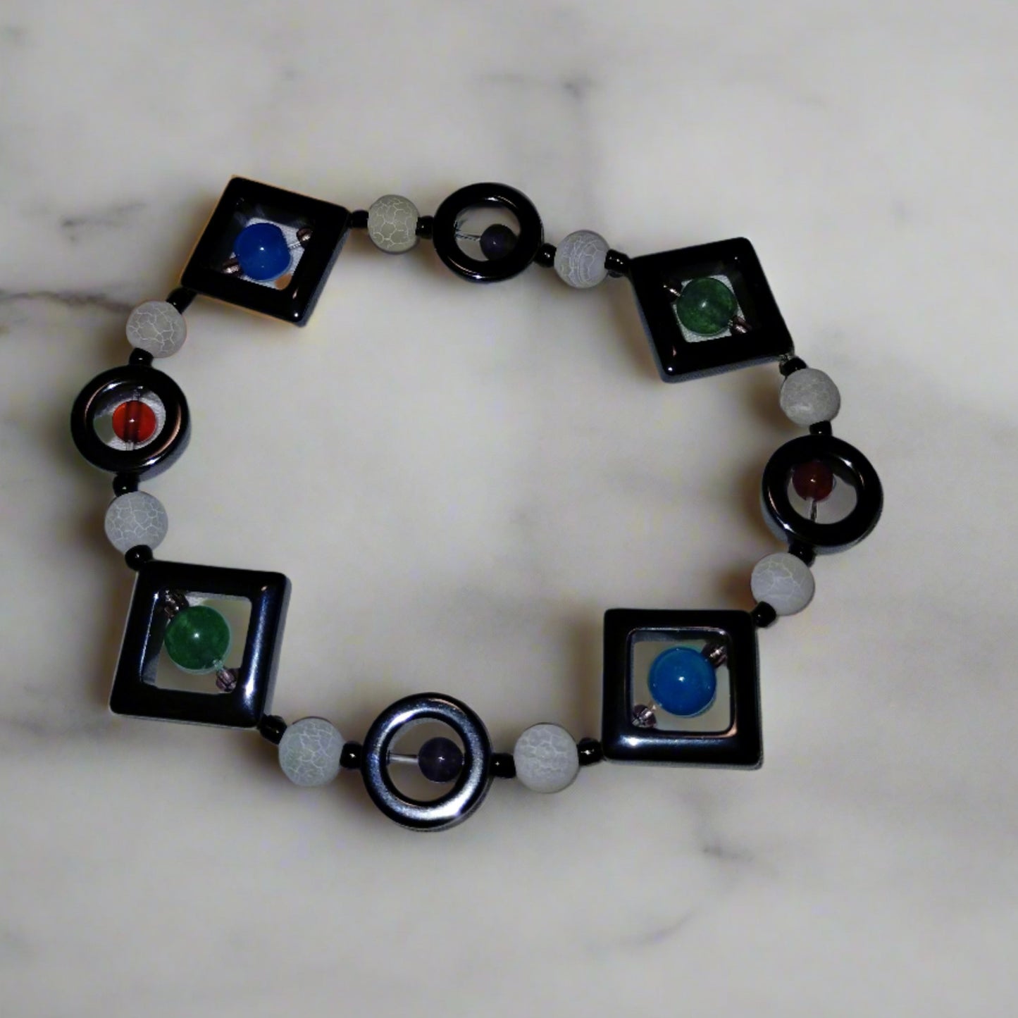 Hematite and Agate Bracelet