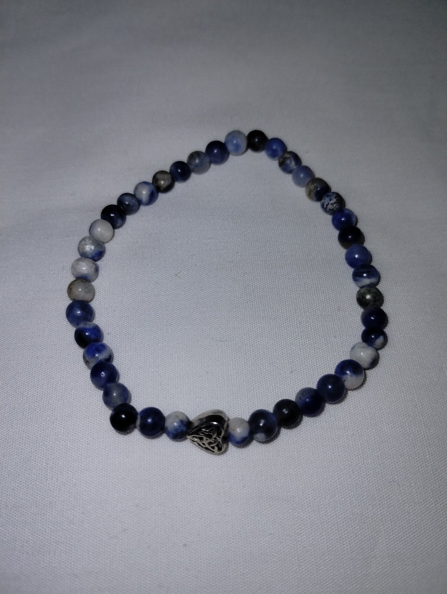 Sodalite and Heart Bead Bracelet