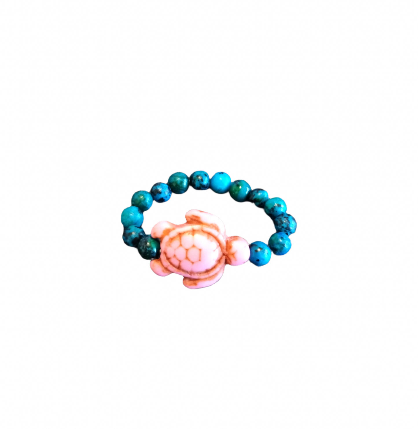 Aqua Stone Turtle Ring