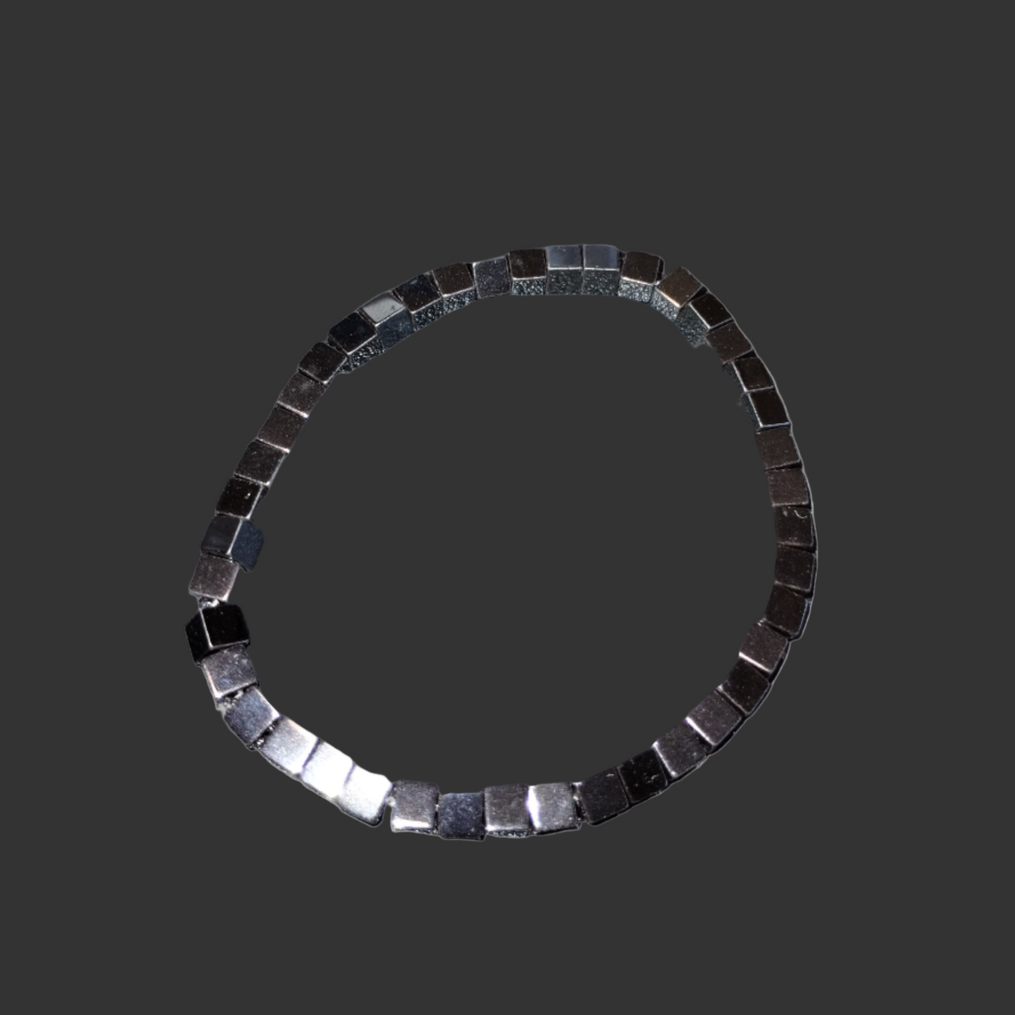 Hematite Cube Bead Bracelet