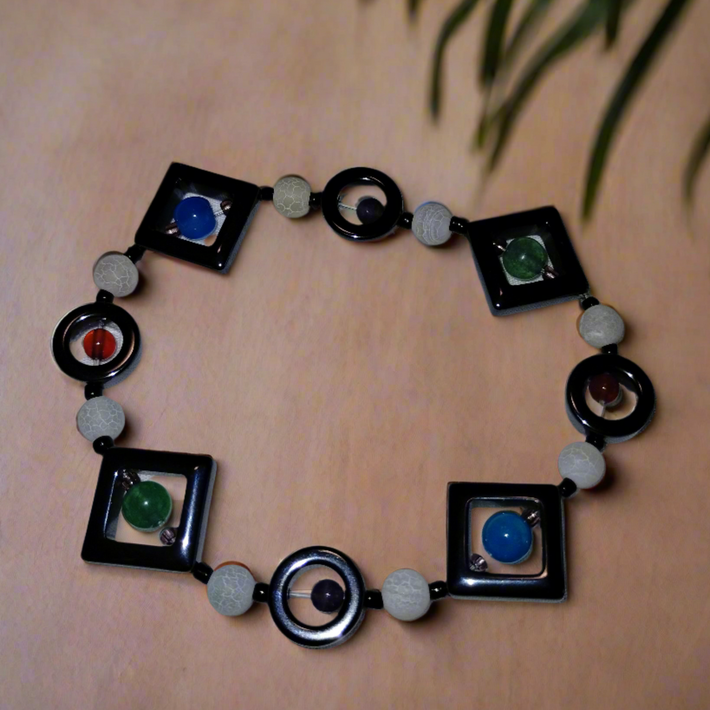 Hematite and Agate Bracelet