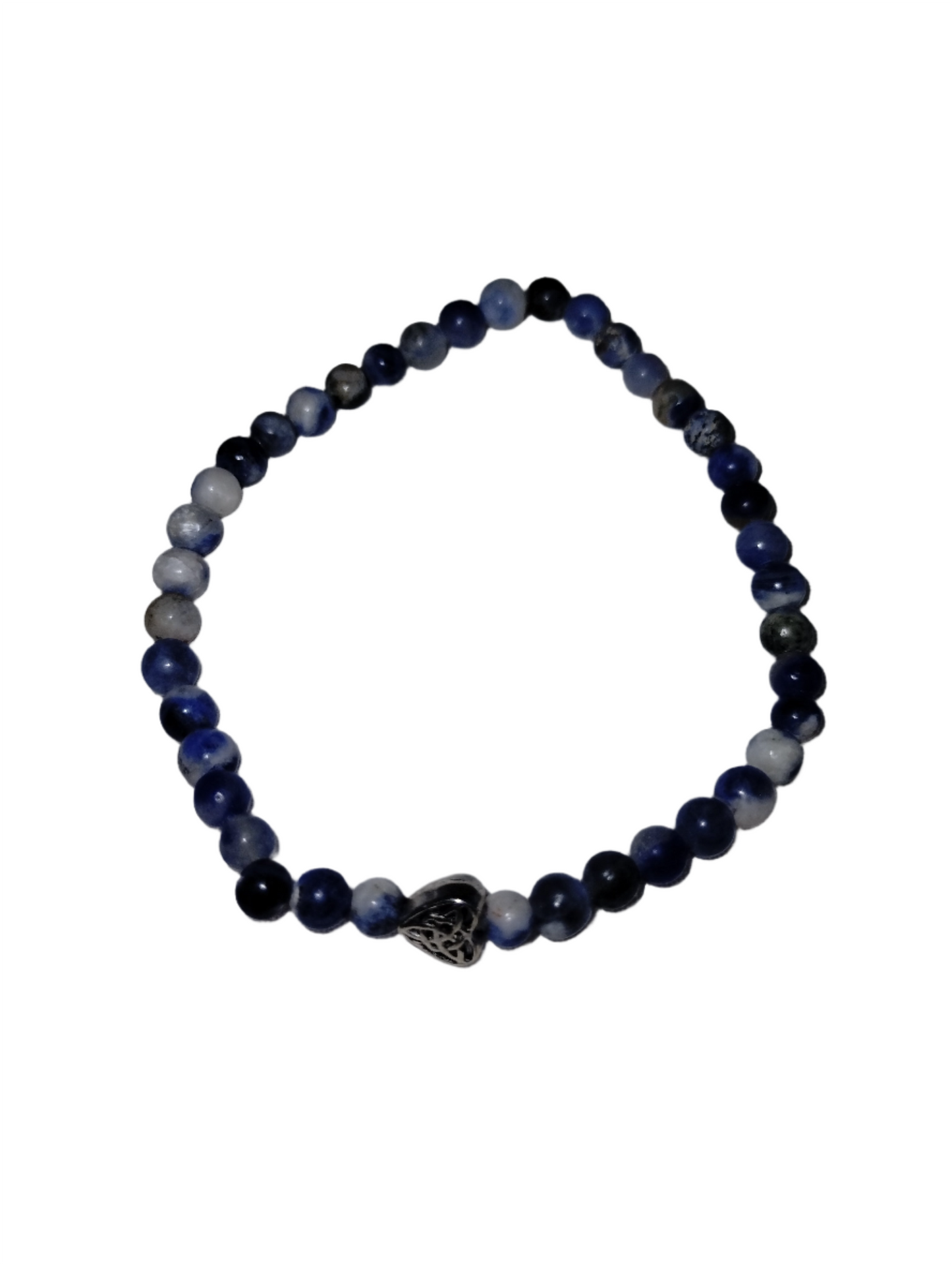 Sodalite and Heart Bead Bracelet