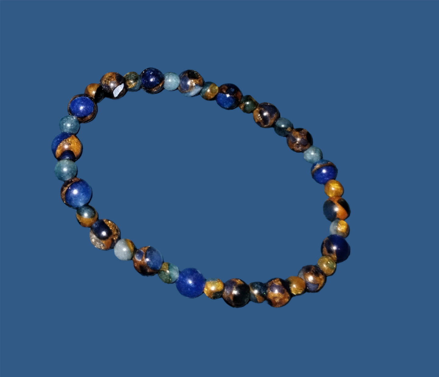 Sapphire Impression Jasper Bead Bracelet