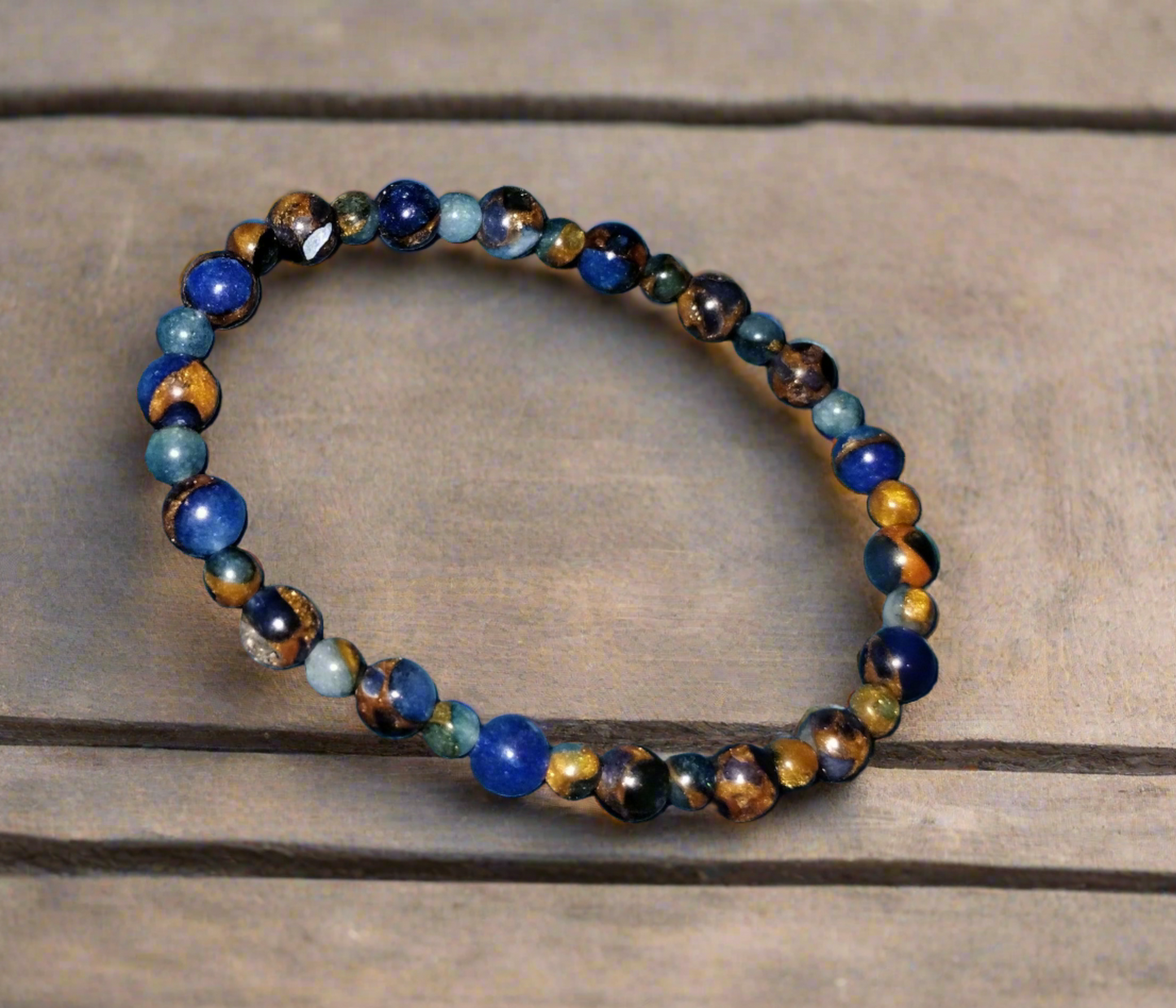 Sapphire Impression Jasper Bead Bracelet
