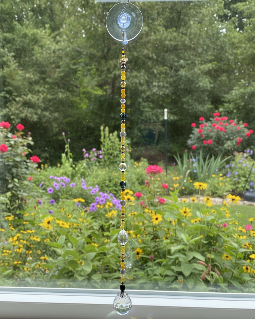 Labradorite & Yellow Agate Bumblebee Suncatcher
