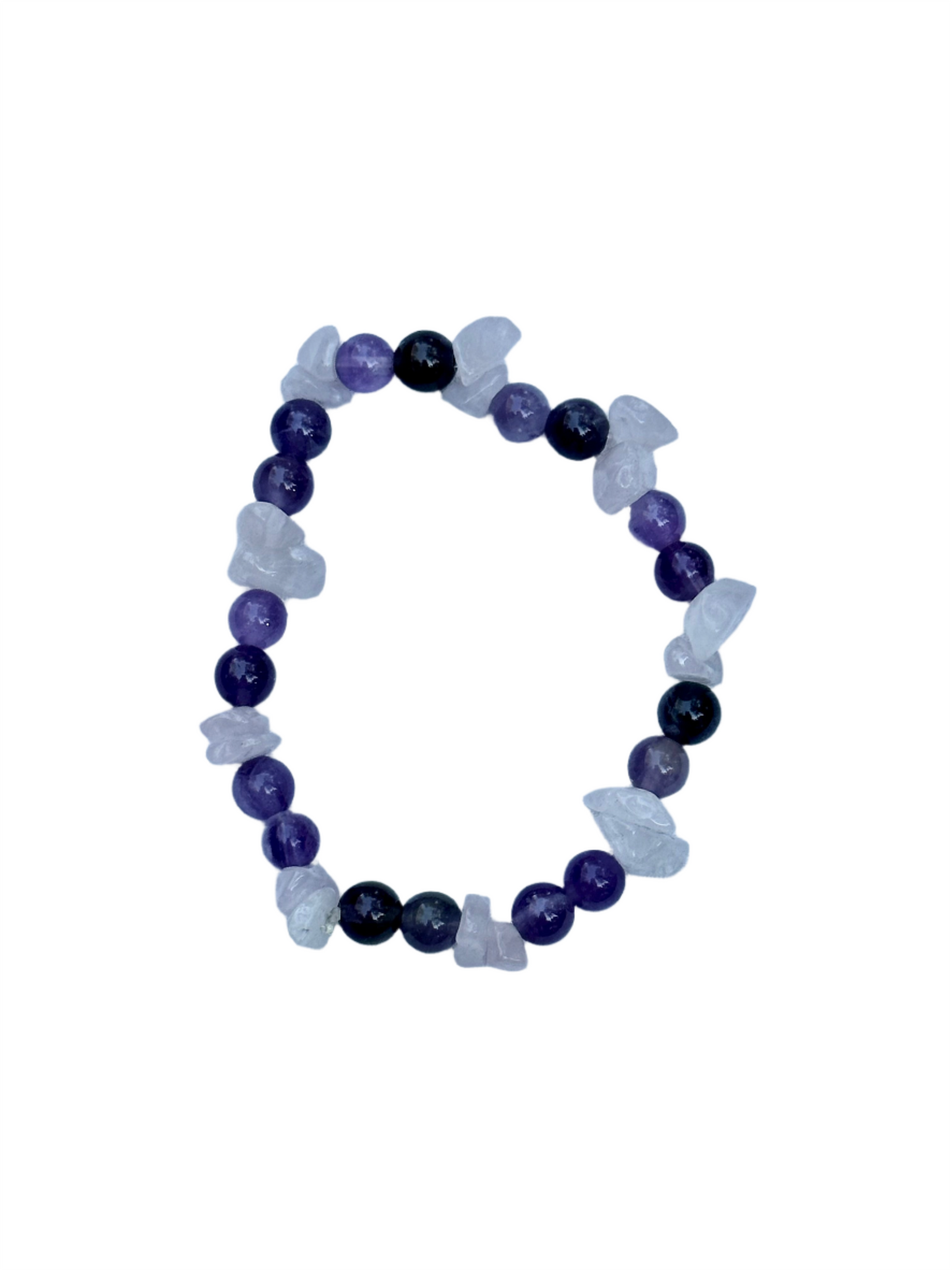 Amethyst and Rose Quartz Chip Bead Bracelet