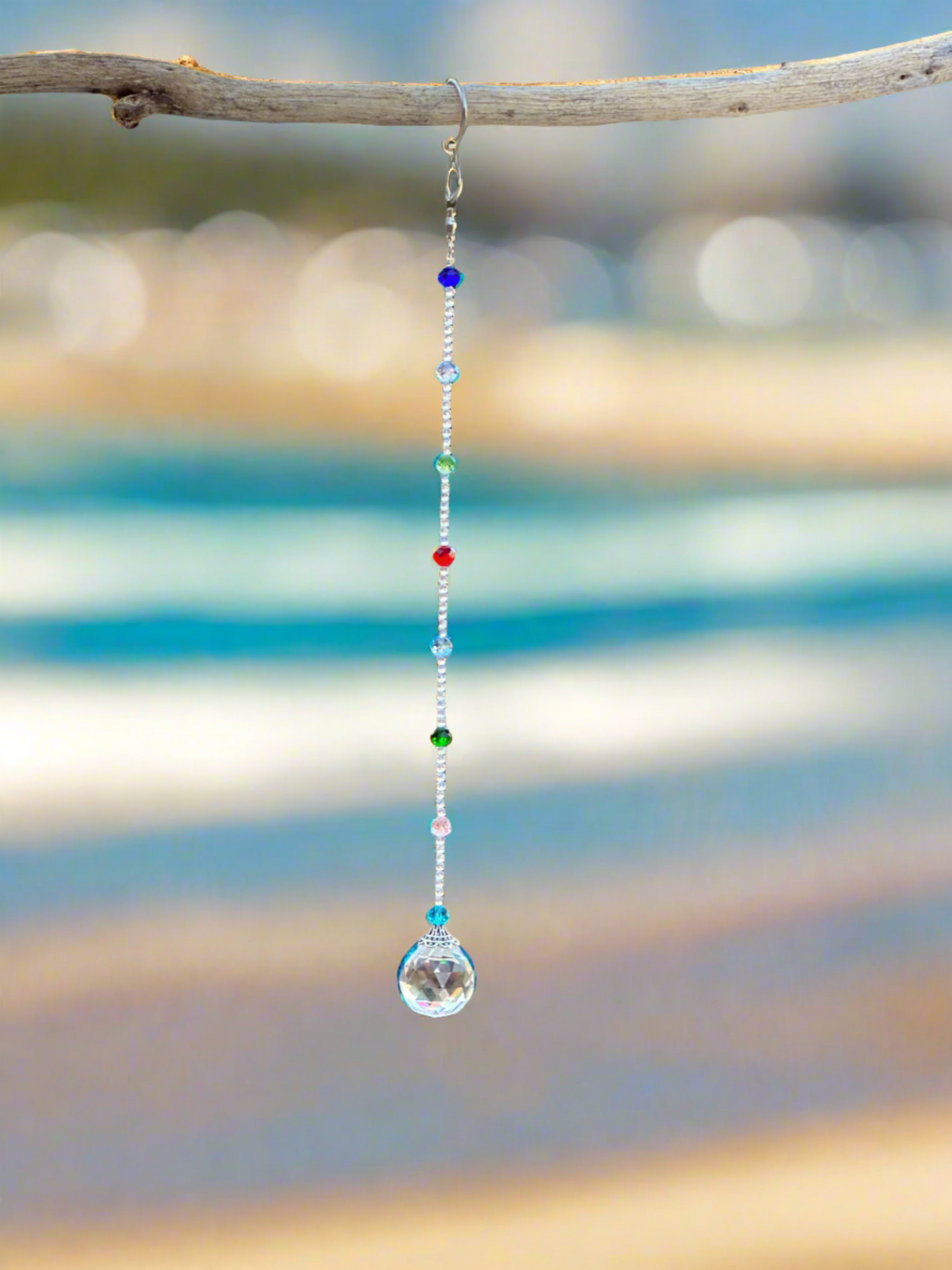 Clear Crystal Suncatcher with 8 Color Accents
