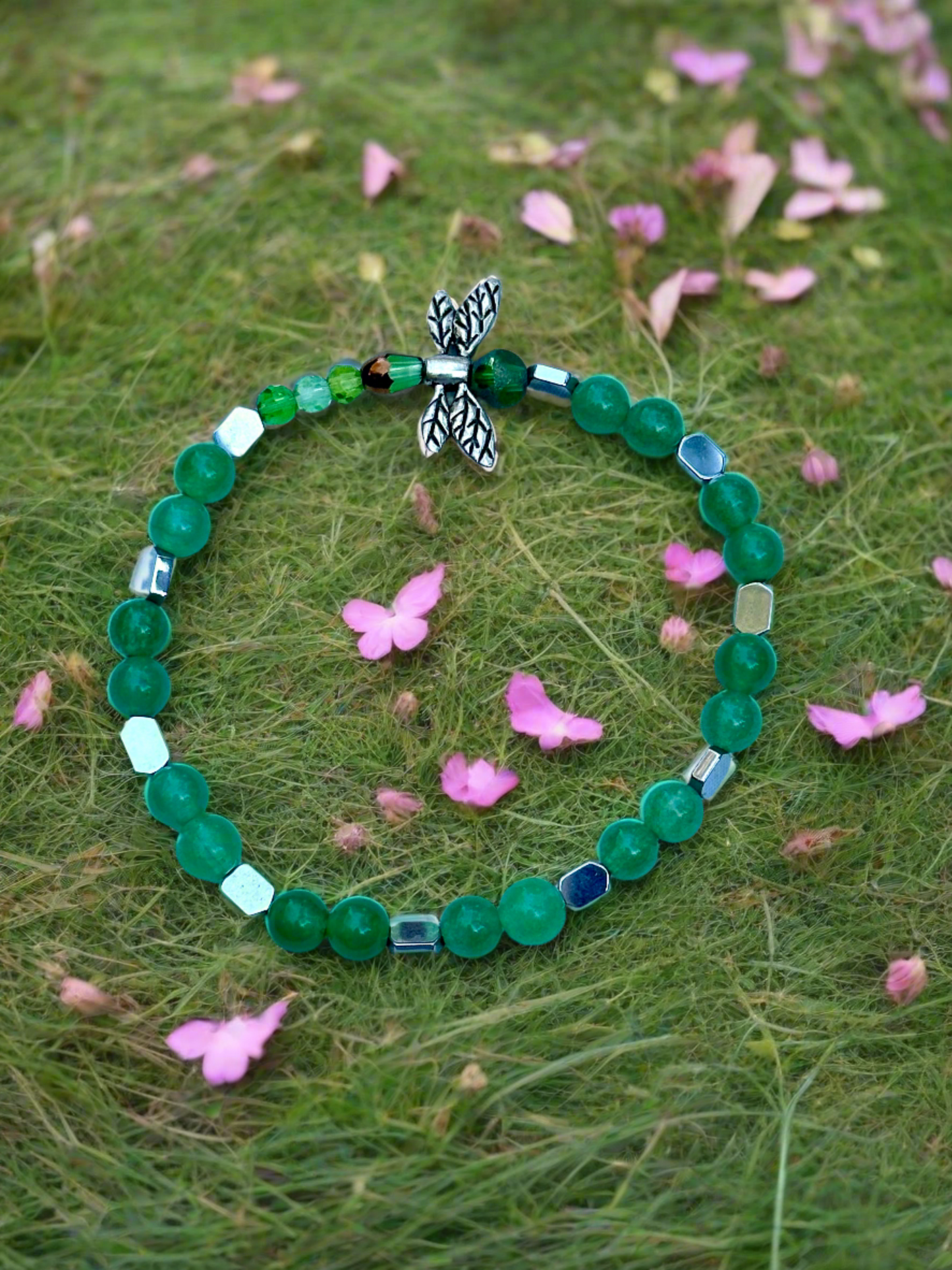 Green Aventurine Dragonfly Bracelet