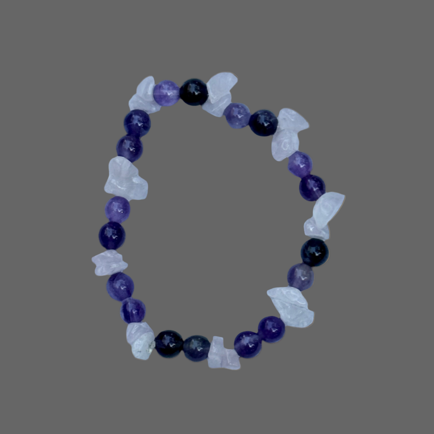 Amethyst and Rose Quartz Chip Bead Bracelet