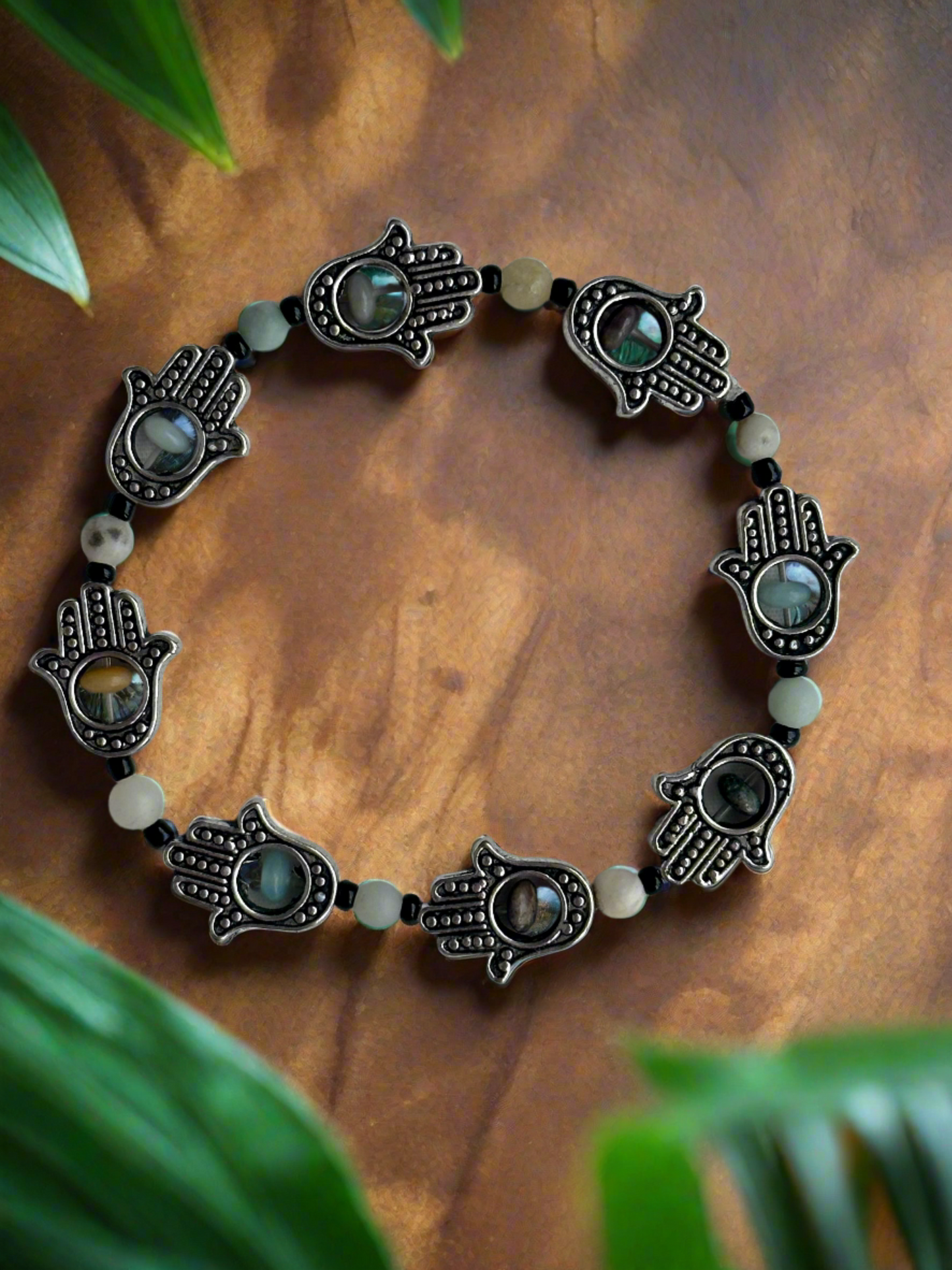 Hamsa Hand and Amazonite Bracelet