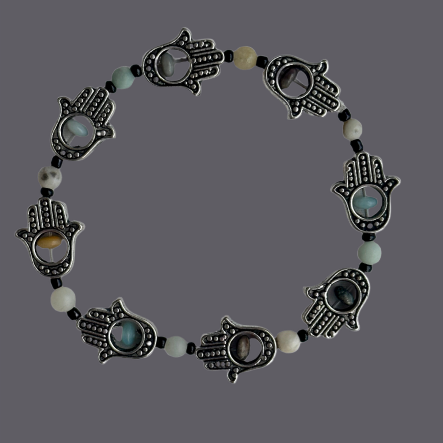 Hamsa Hand and Amazonite Bracelet