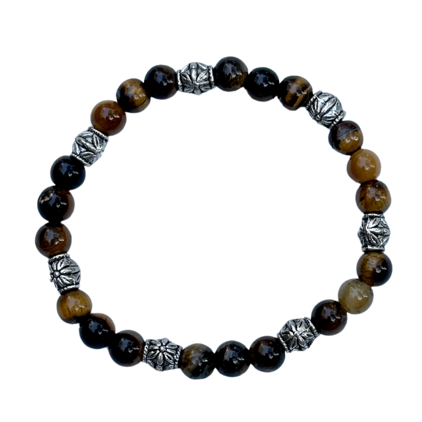Tiger's Eye Bracelet with Silver Accents