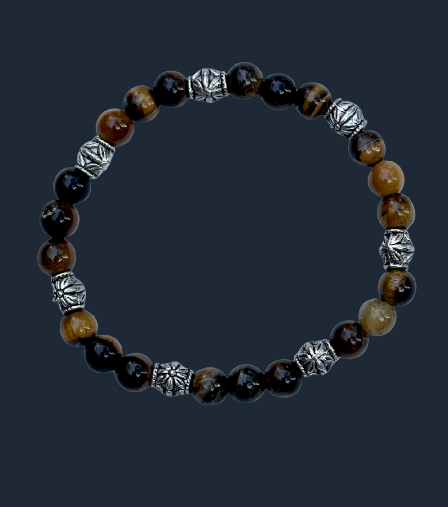 Tiger's Eye Bracelet with Silver Accents