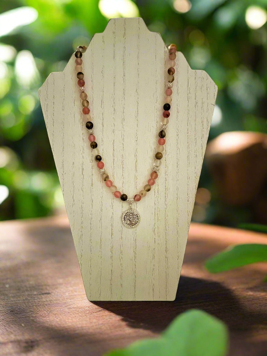 Cherry Quartz Necklace with Matching Bracelet