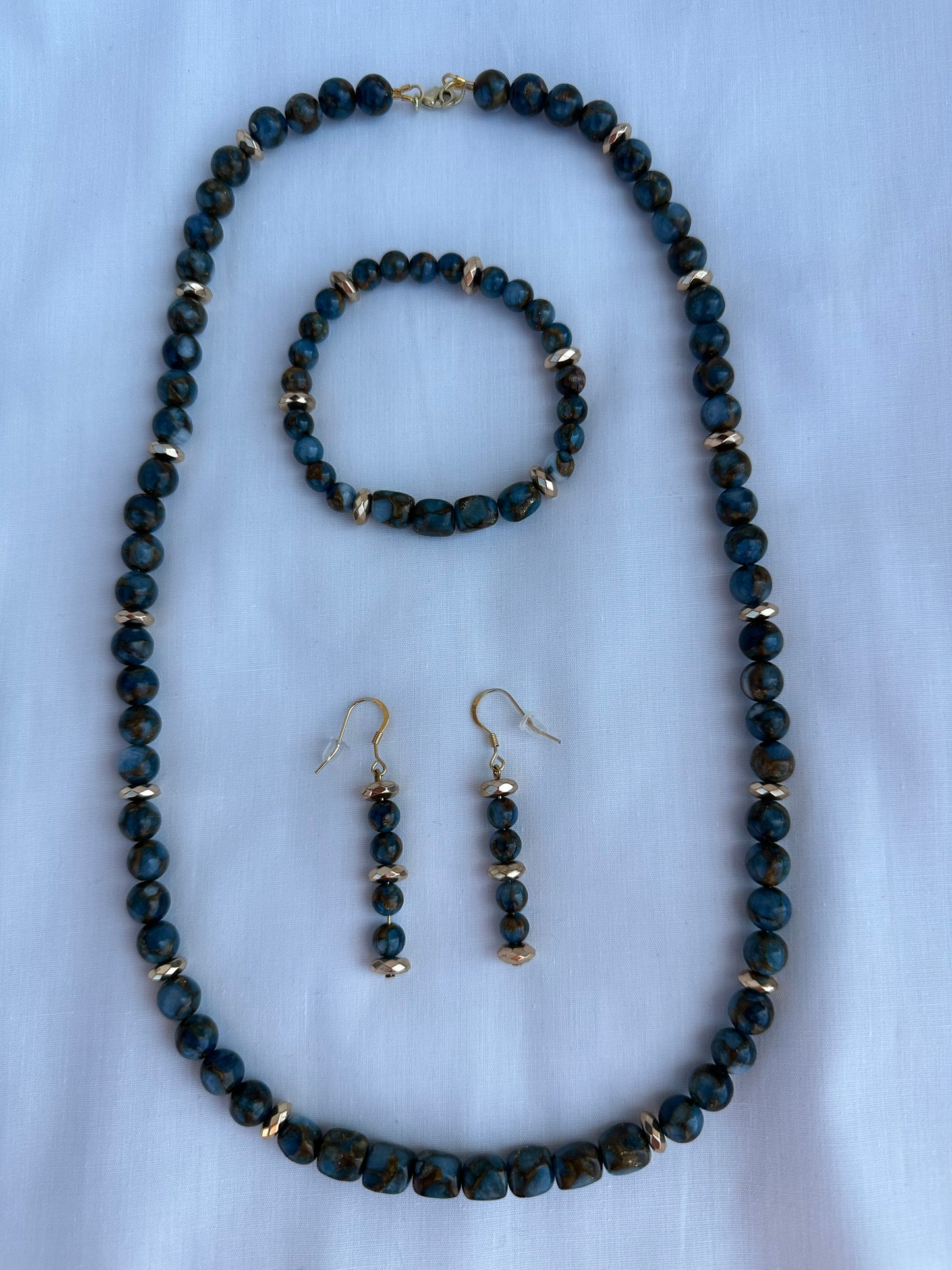 Impression Jasper and Hematite Jewelry Set