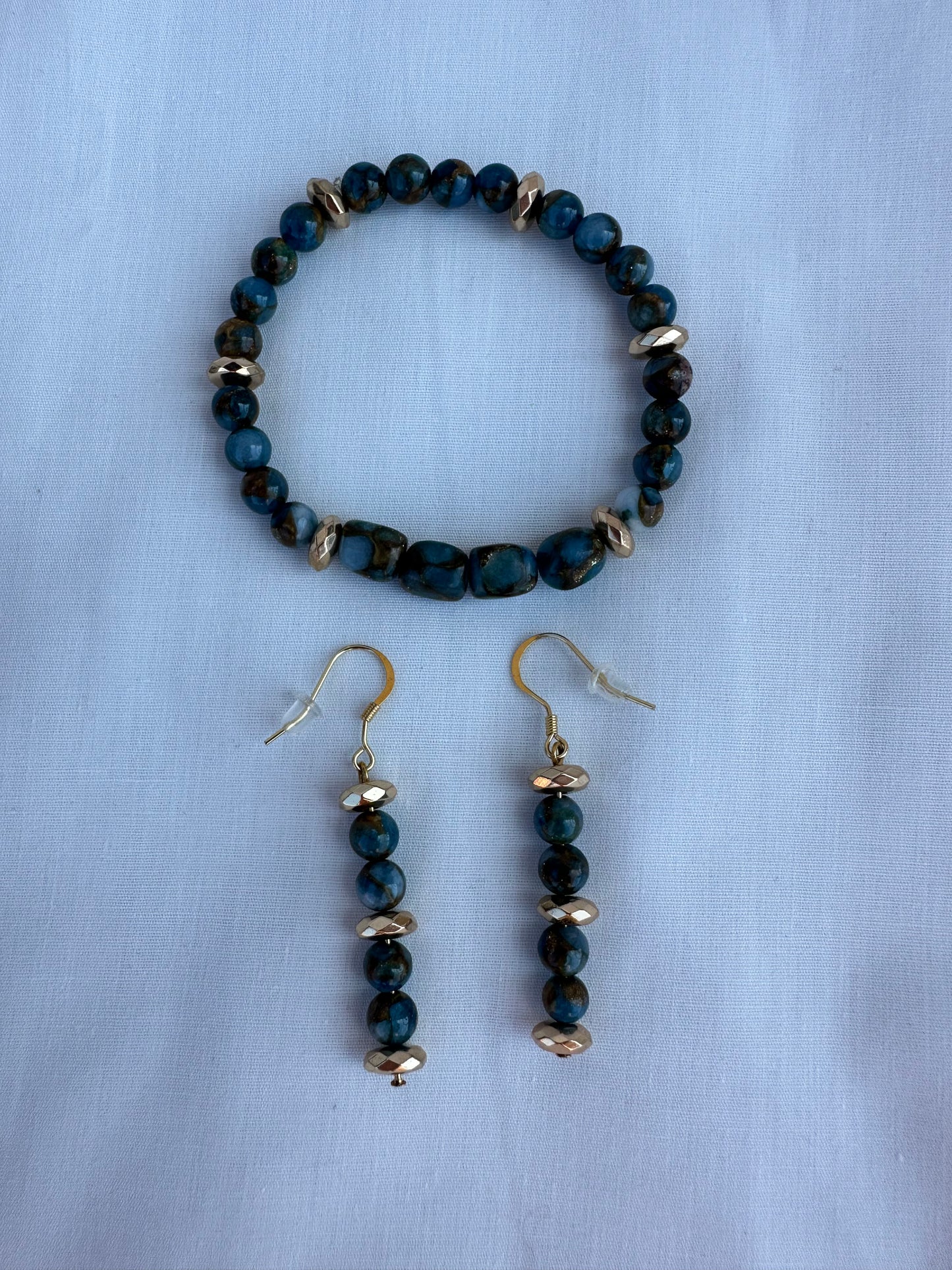 Impression Jasper and Hematite Jewelry Set