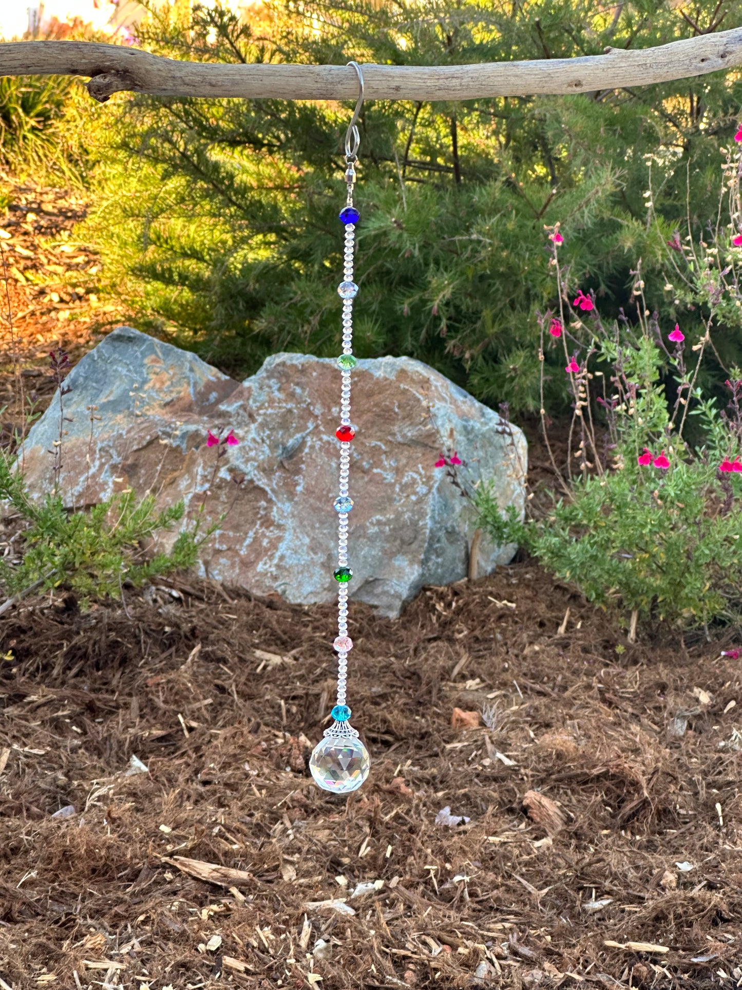 Clear Crystal Suncatcher with 8 Color Accents