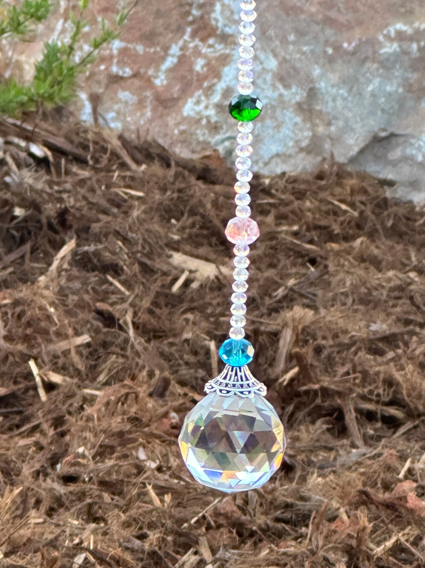 Clear Crystal Suncatcher with 8 Color Accents