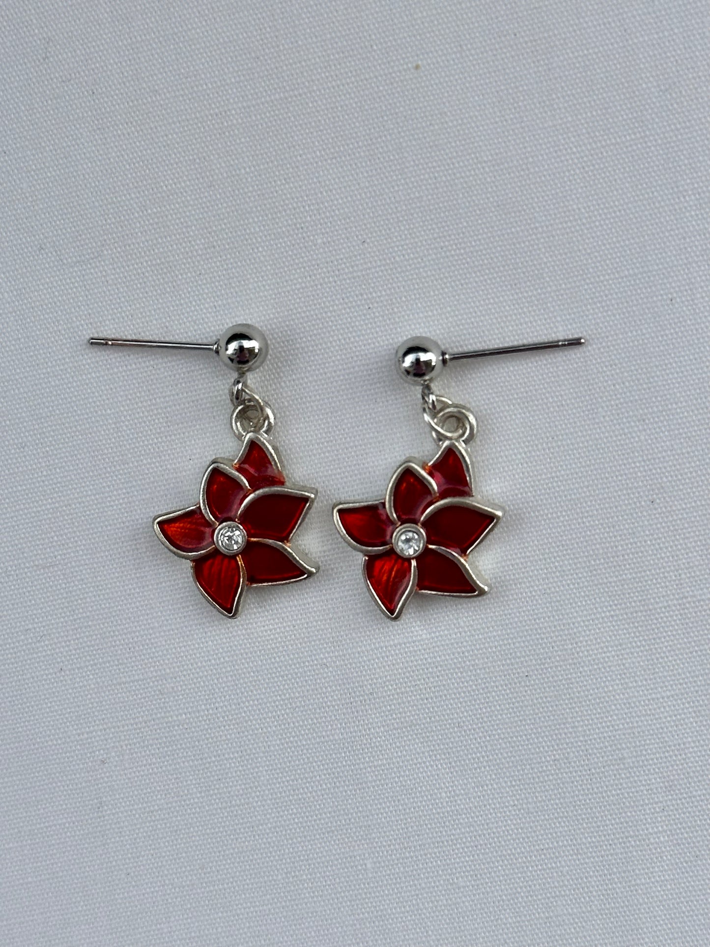 Red Poinsettia Earrings