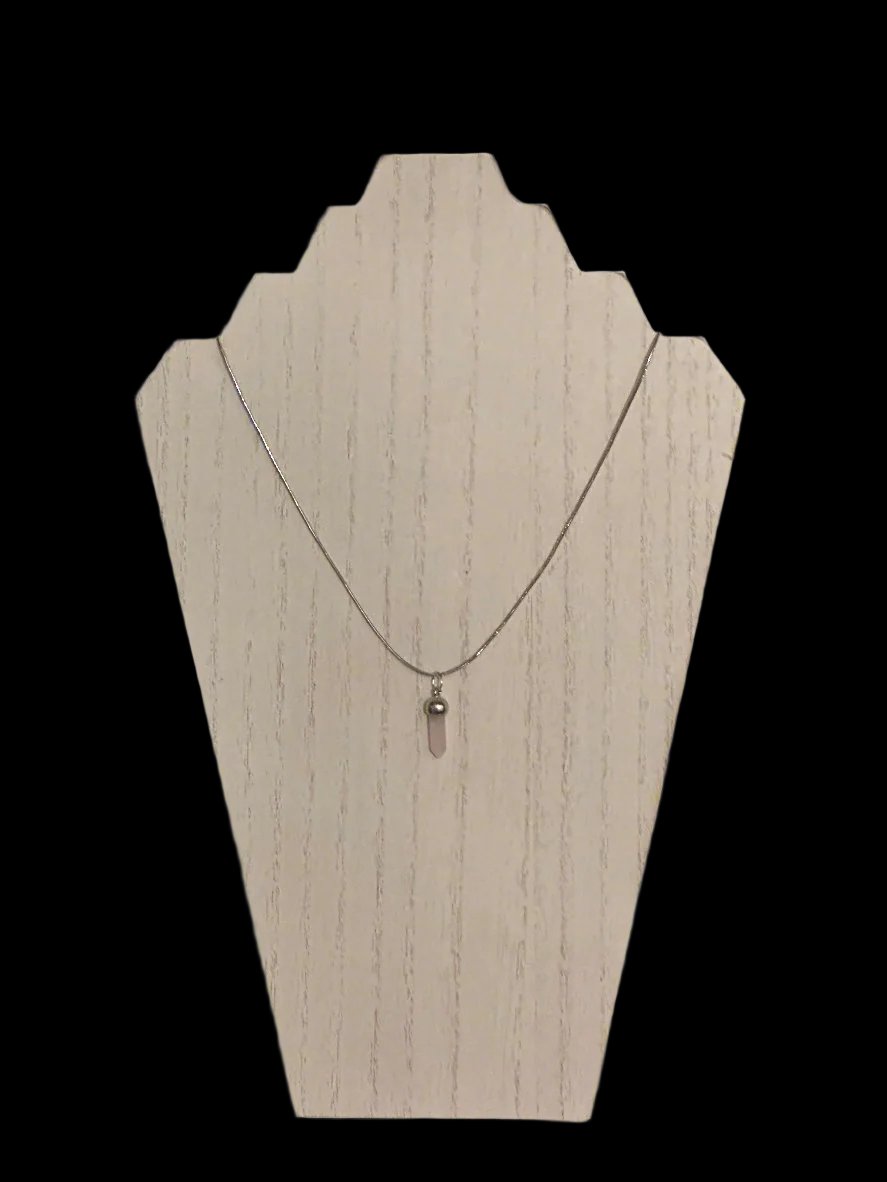 Rose Quartz Point Pendant Necklace