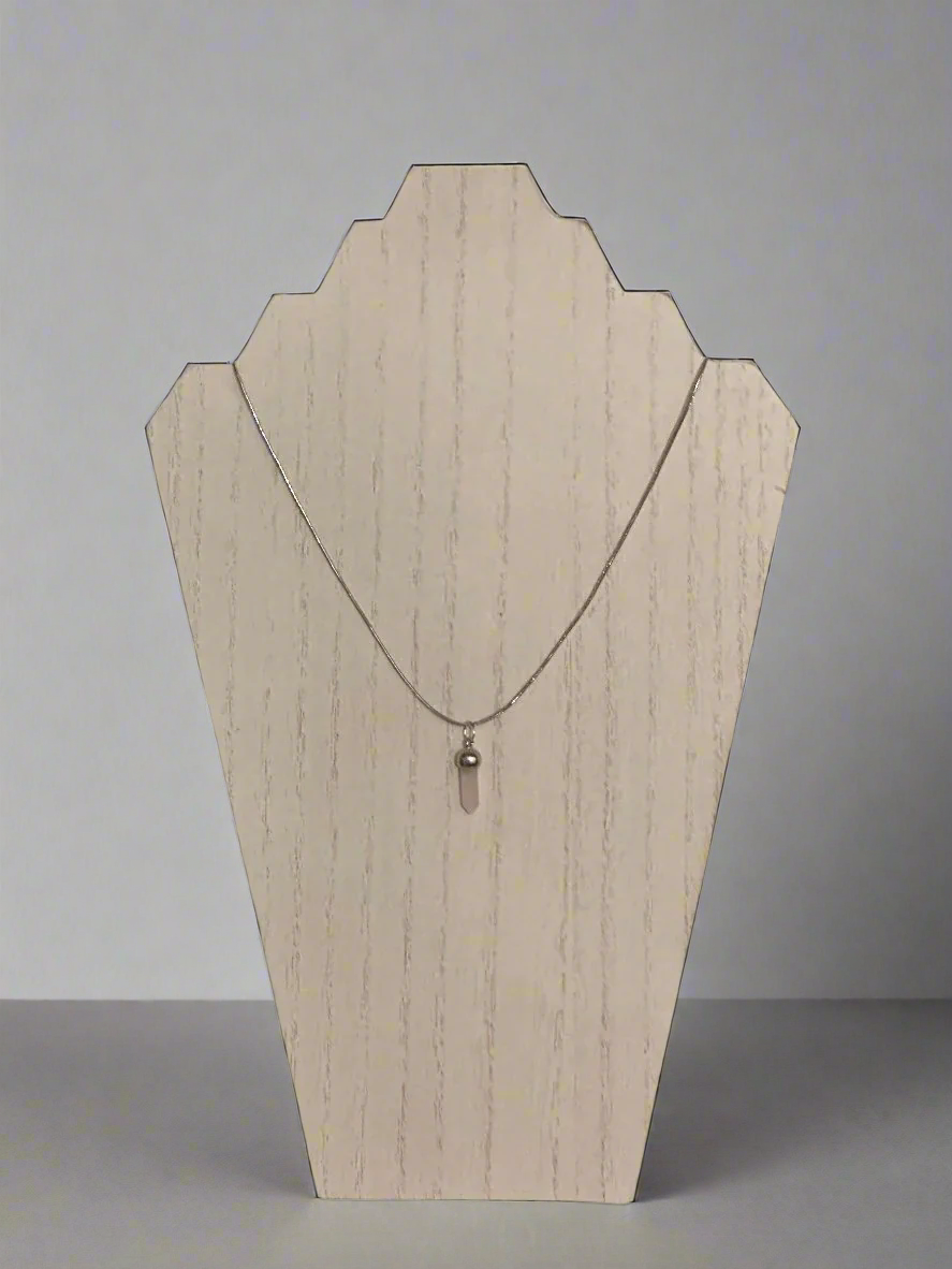 Rose Quartz Point Pendant Necklace