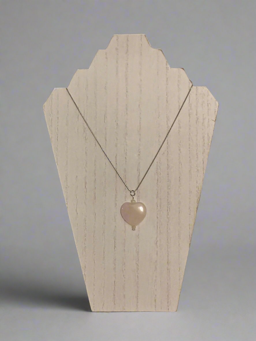 Rose Quartz Heart Pendant Necklace