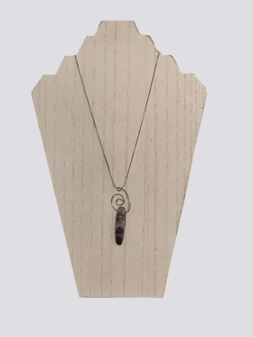 Amethyst Point Pendant Necklace With Silver Wire Bail