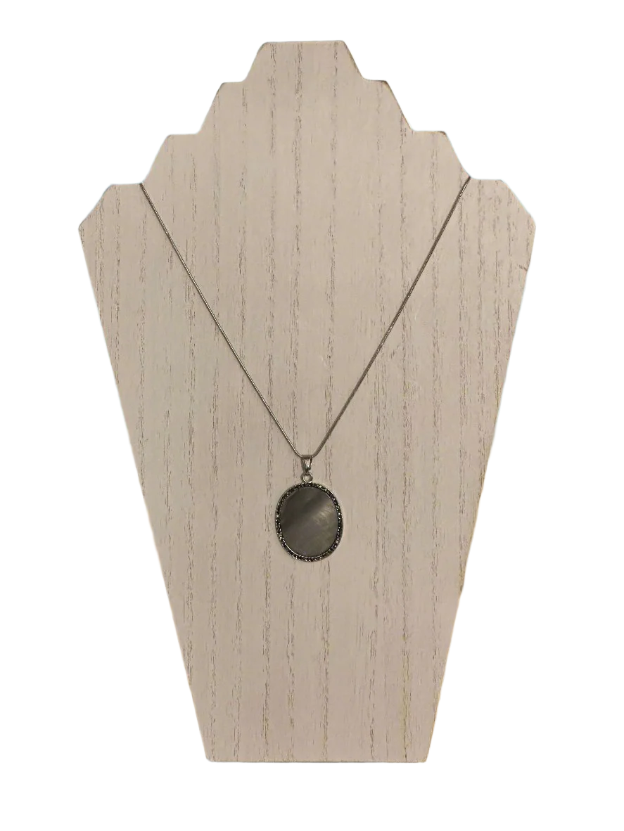 Gray Shell Pendant Necklace