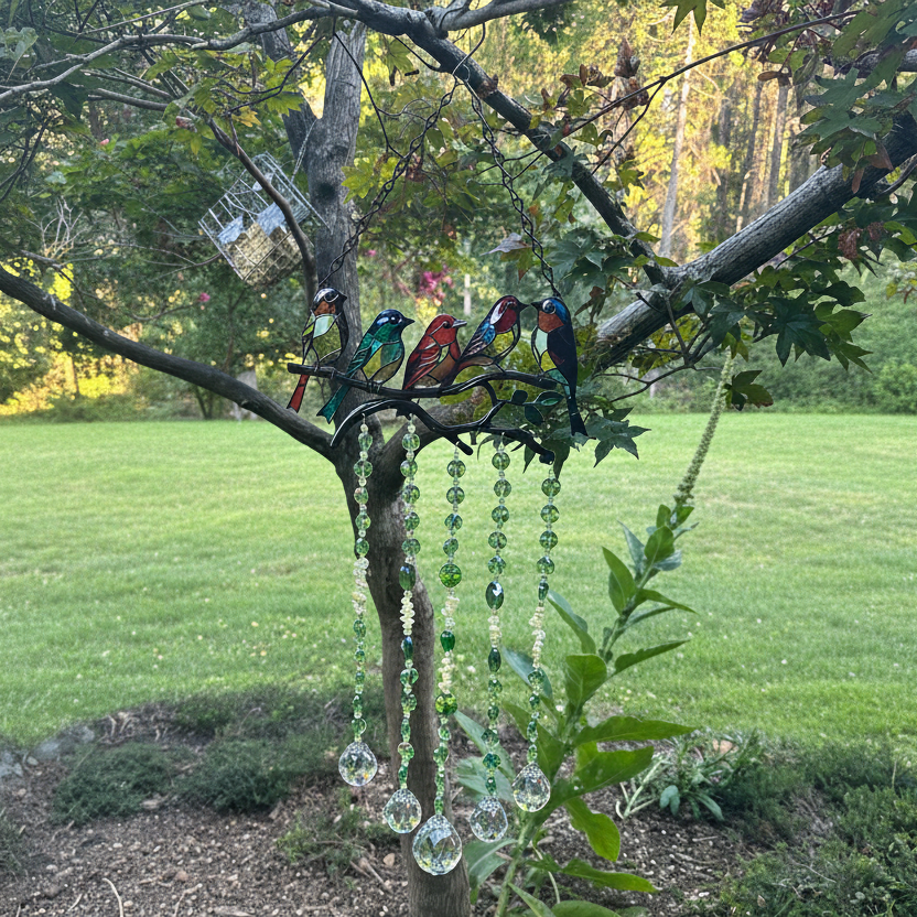 Five Bird Suncatcher Mobile