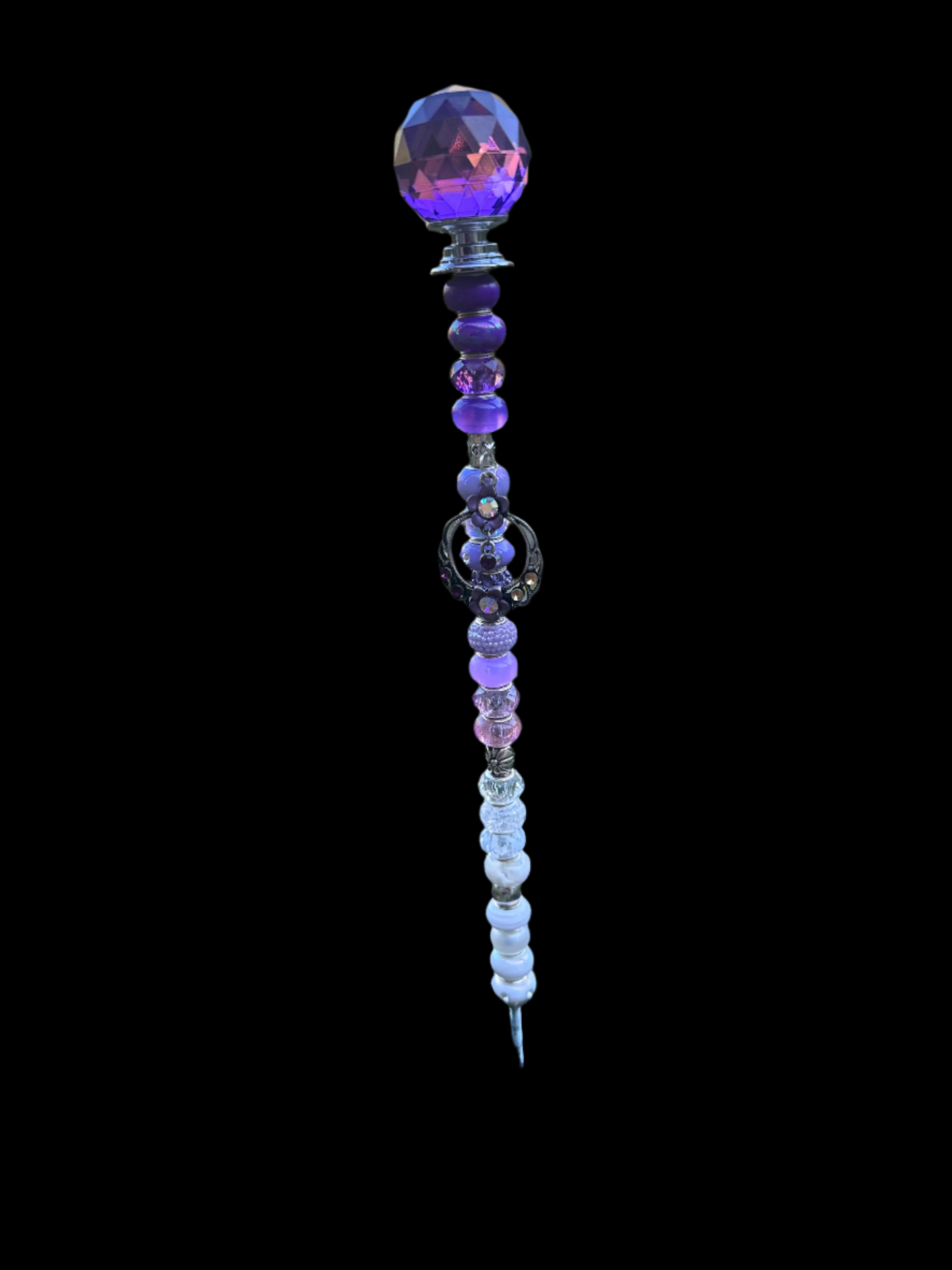 Fairy Wand Garden Stake in Ombre Shades of Purple and White