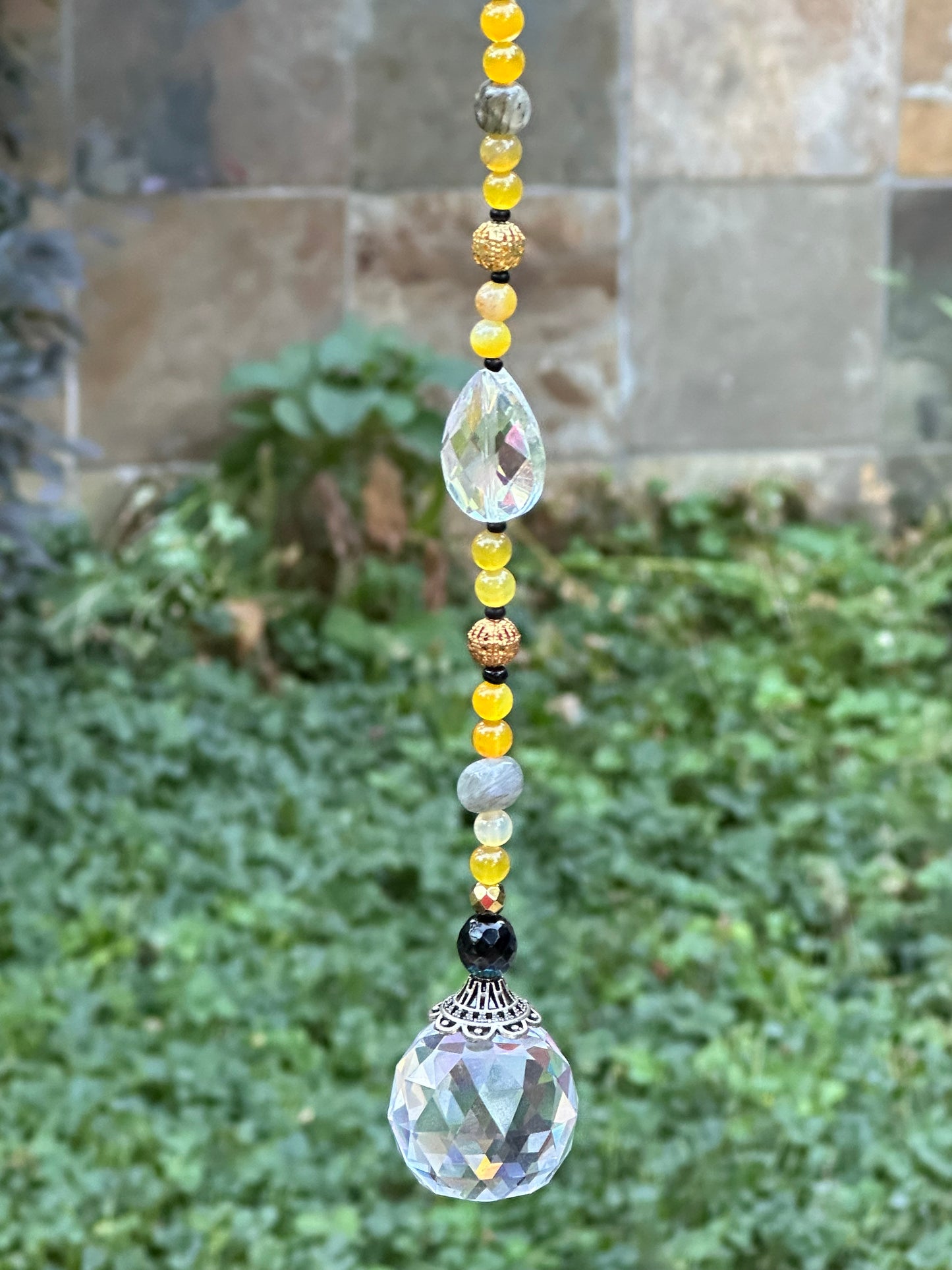 Bumble Bee Suncatcher – Golden Glow & Labradorite Magic
