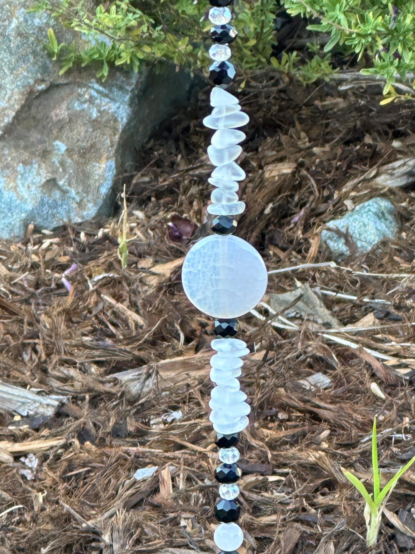 Wire-Wrapped Crescent Moon Suncatcher With 30 mm Prism 🌙✨