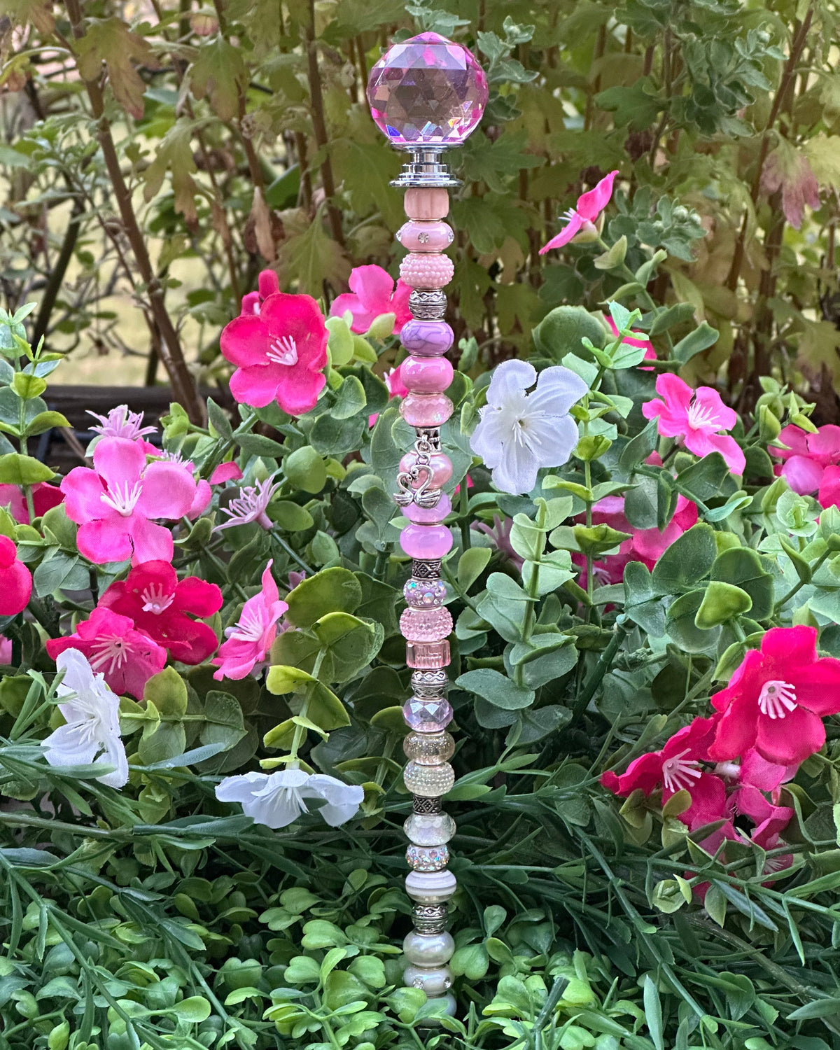 Fairy Wand Garden Stake in Pinks and White