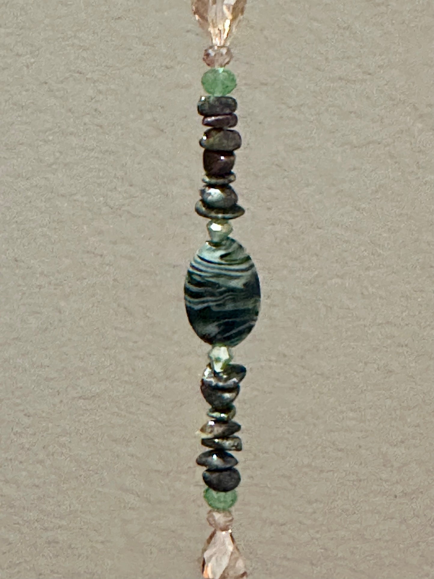 Epidote Tree of Life Suncatcher with Dragon Blood Stones