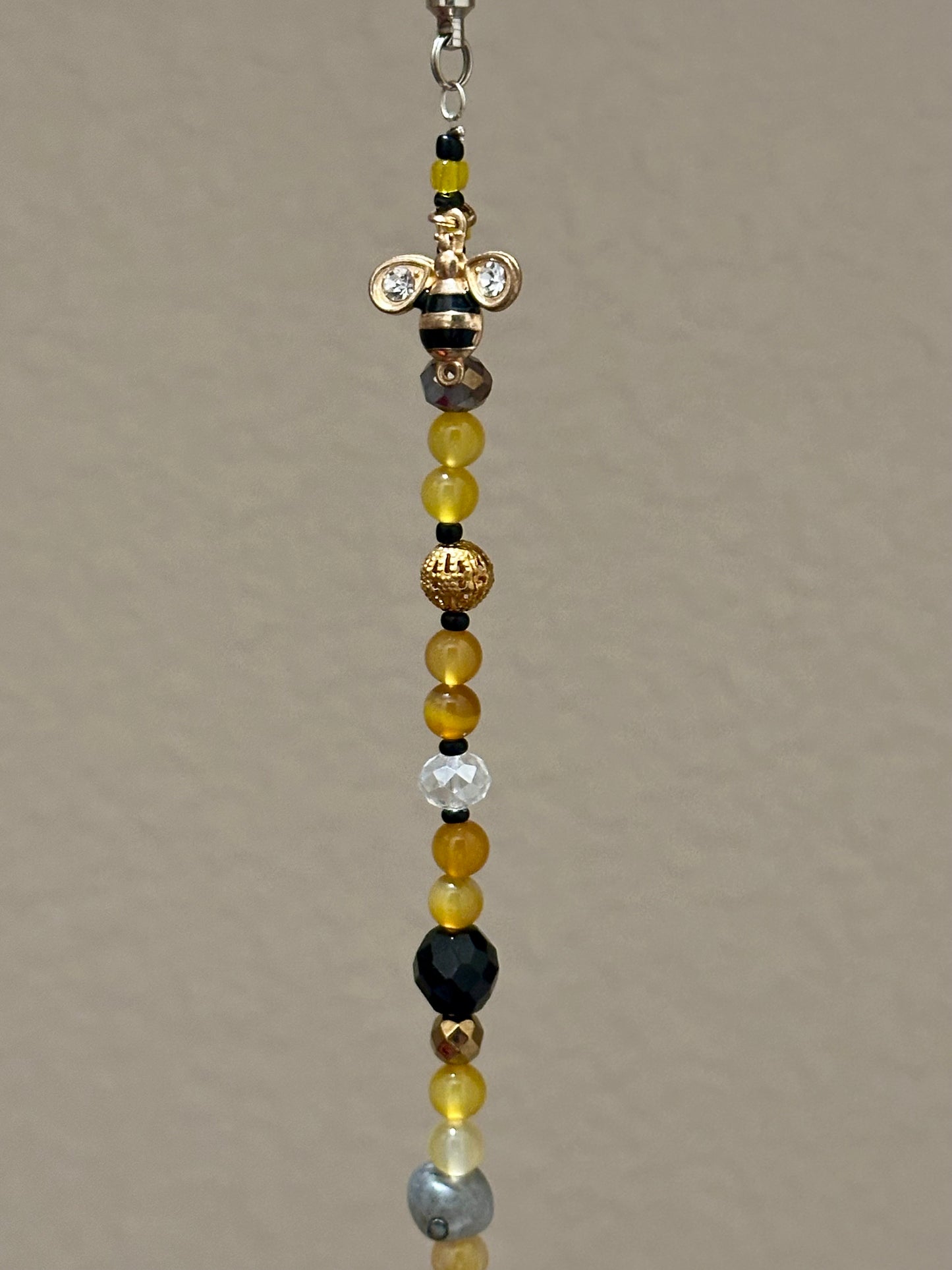 Bumble Bee Suncatcher – Golden Glow & Labradorite Magic