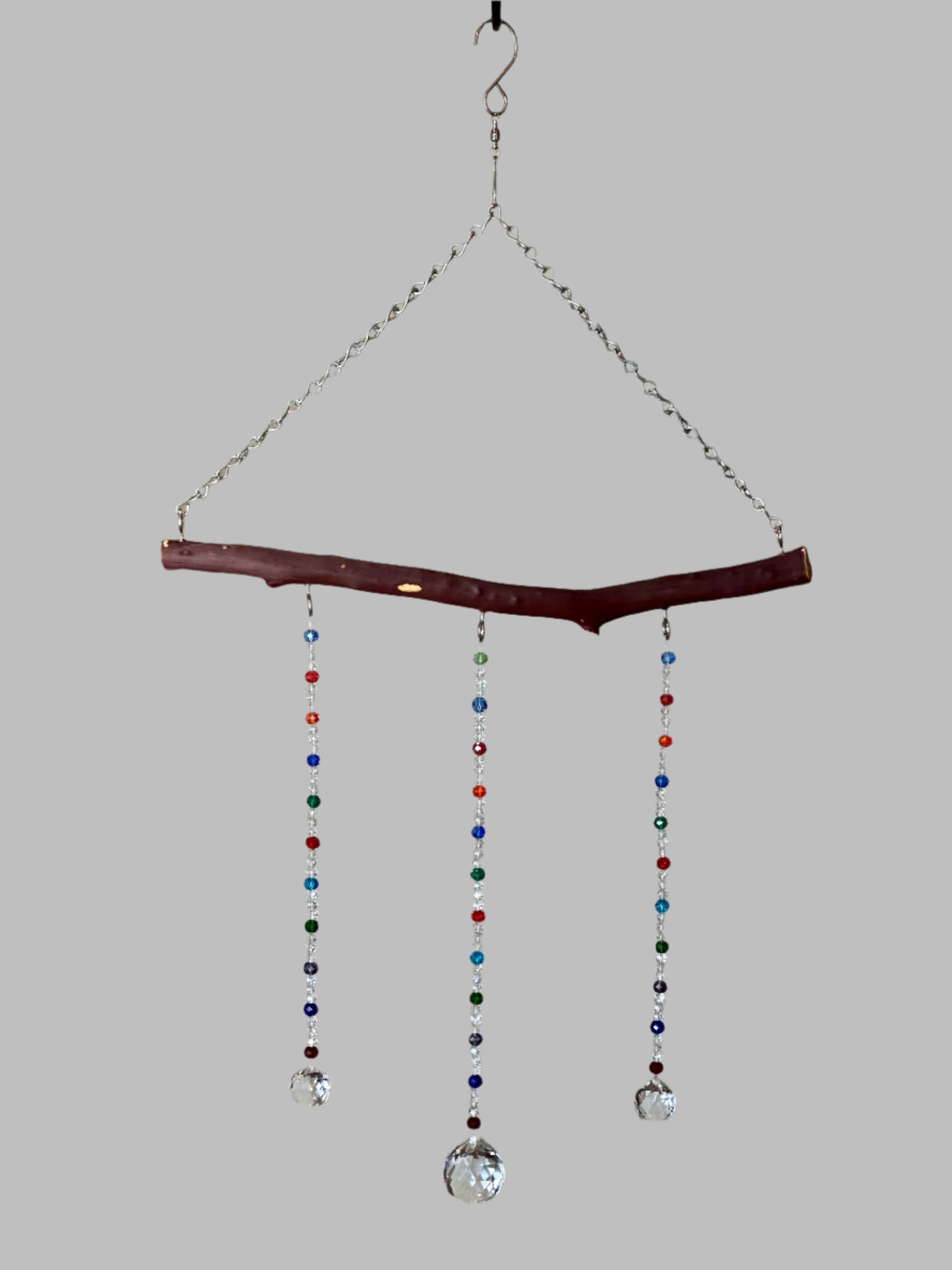 Manzanita 3 String Suncatcher Mobile with Clear and Multi-Color Glass Crystal Beads