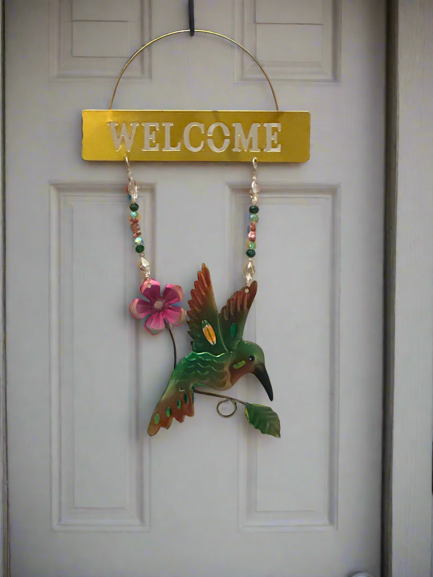 Hummingbird Welcome Sign