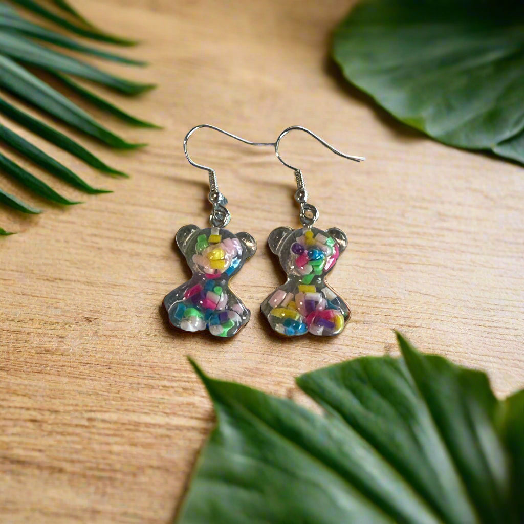 Confetti Sprinkle Gummy Teddy Bear Earrings