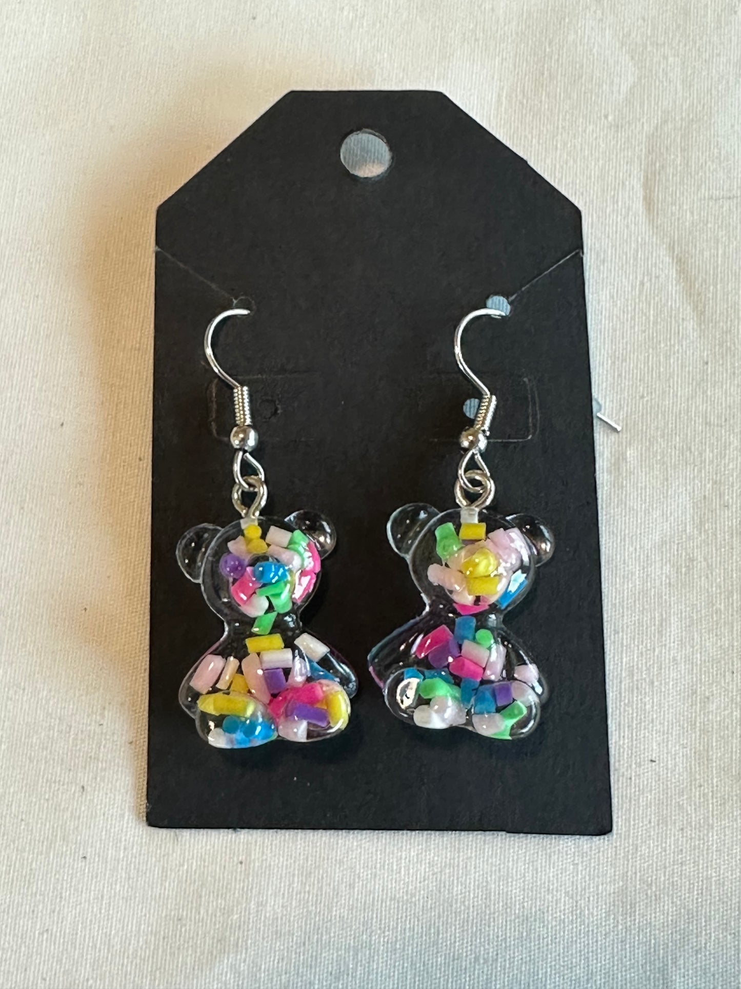 Confetti Sprinkle Gummy Teddy Bear Earrings