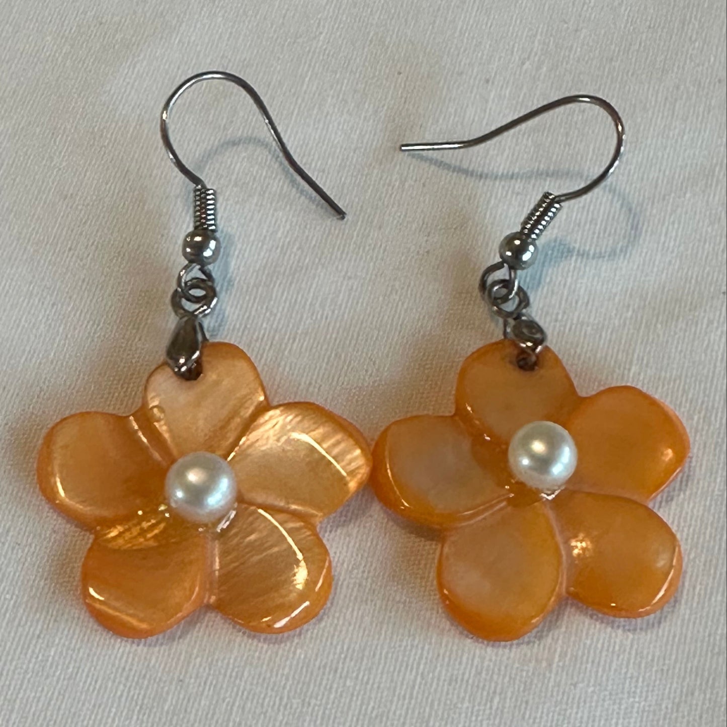 Peach Flower Earrings