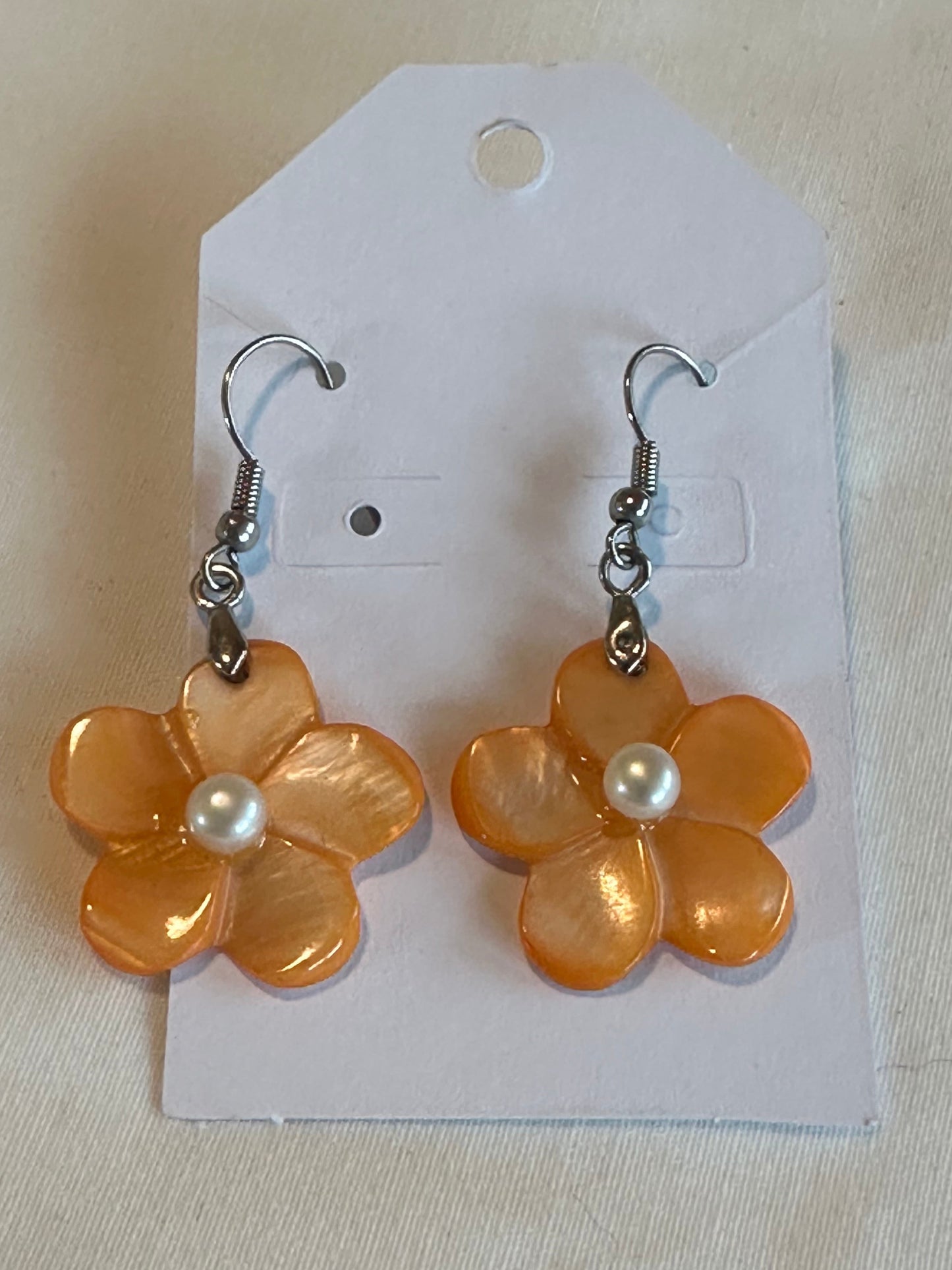 Peach Flower Earrings
