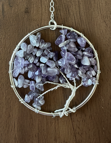 Amethyst & Silver Tree of Life - 3-Inch Window/Wall Hanging