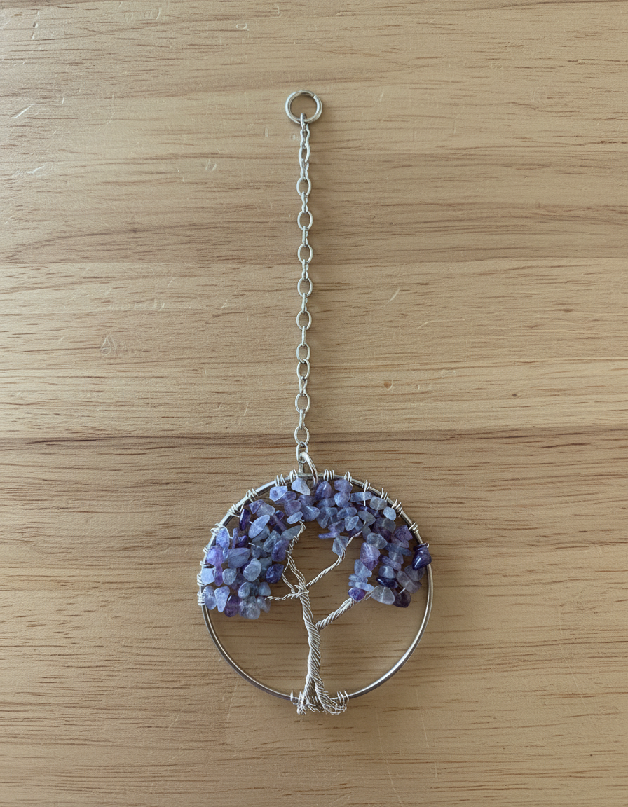 Fluorite & Gold Tree of Life - 3-Inch Wall/Window Hanging
