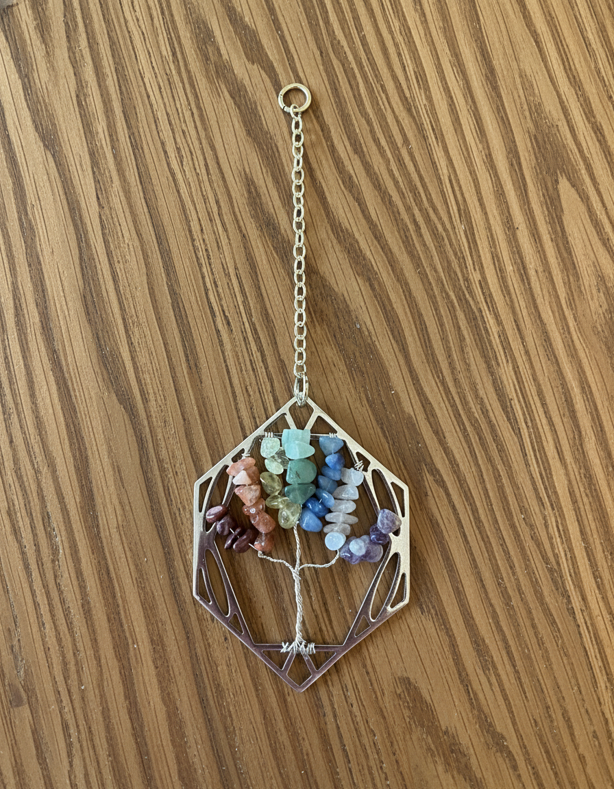 Chakra Tree & Gold Tree of Life - 4-Inch Wall/Window Hanging